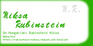 miksa rubinstein business card